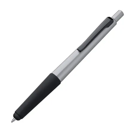 Macma Kugelschreiber aus Metallic-Kunststoff mit Touch-Pad, silbergrau, 10 Stück