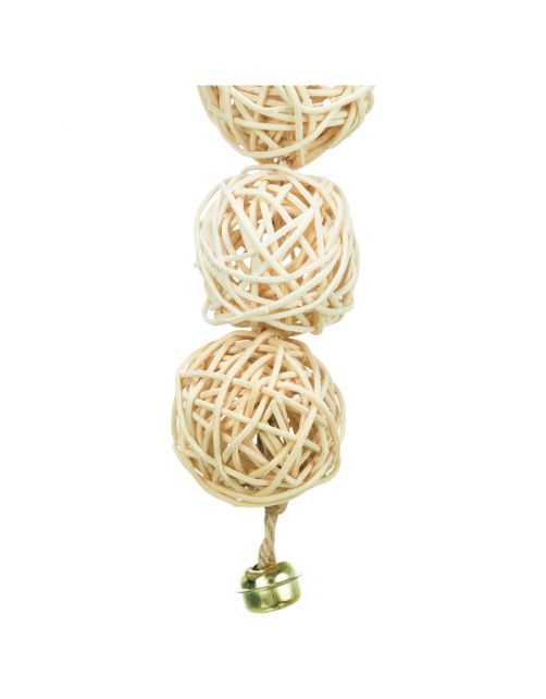 Trixie Rotan Ballen Met Klokje - Vogelspeelgoed - 24 cm