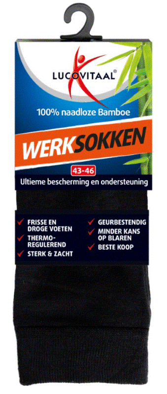 Lucovitaal Bamboe Werksokken 43-46 1paar