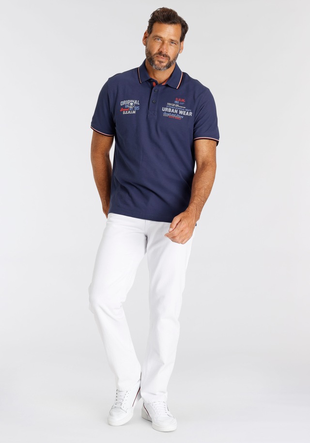 Man's World Poloshirt , Kurzarm,  mit coolem Print,  Polokragen,  aus Piqué-Stoff