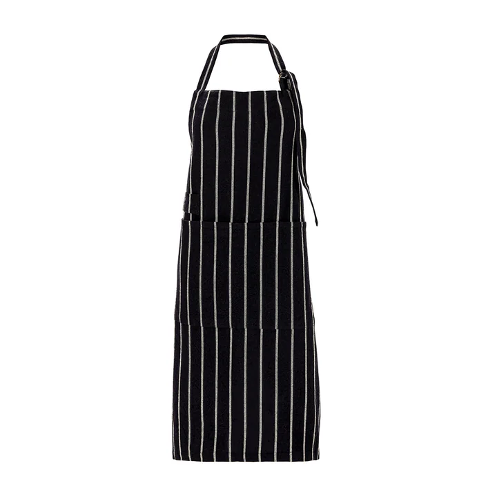 House Doctor - Chef Schürze, 90 x 90 cm, schwarz mit weissem Streifen
