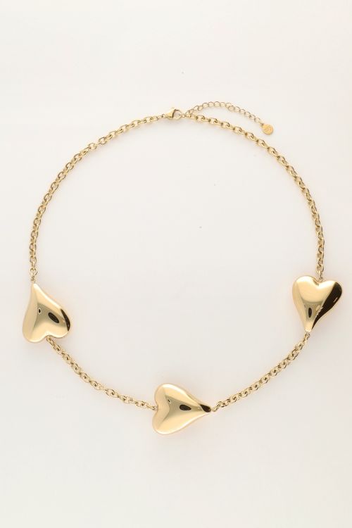 Statement ketting met hartjes