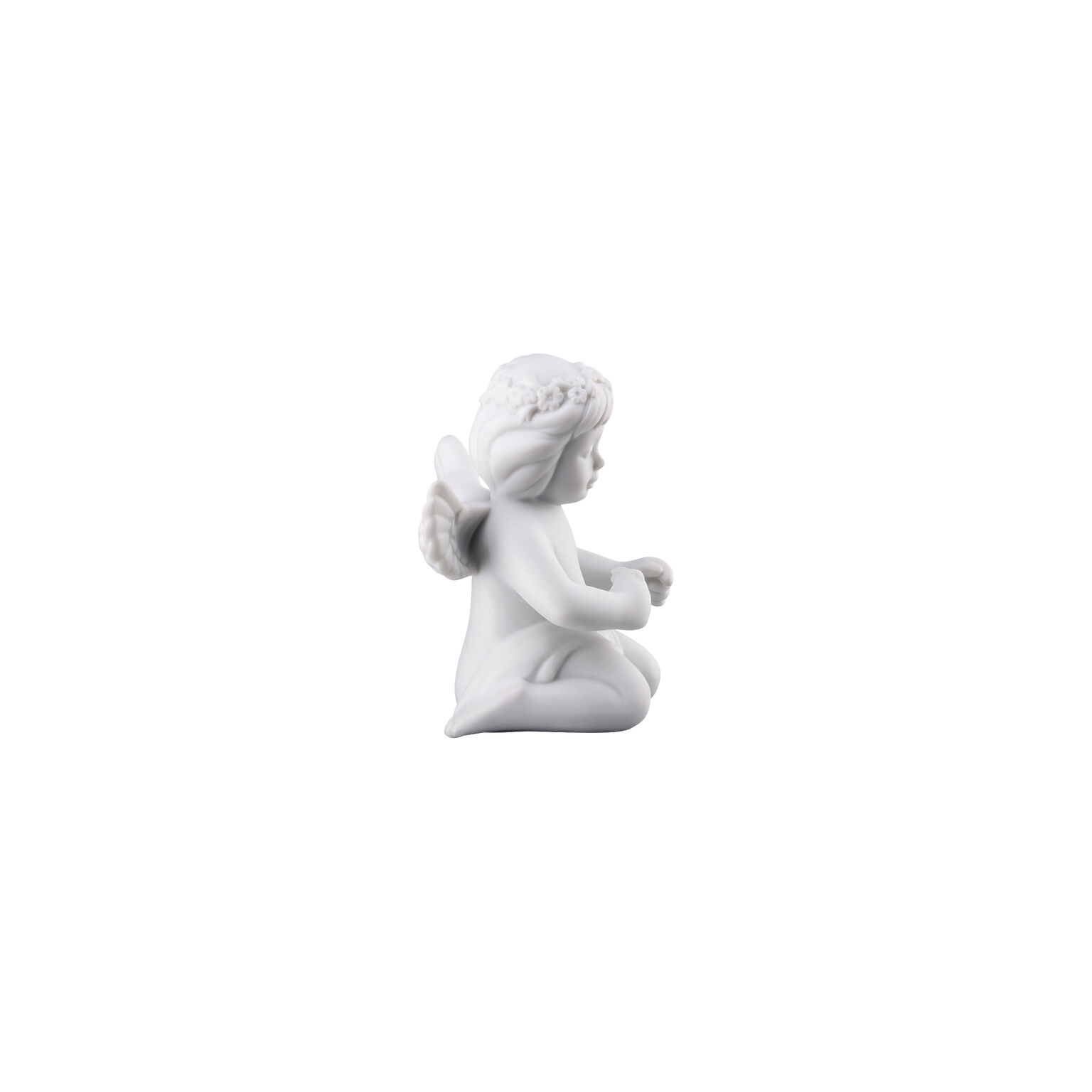 Angels Weiss matt Engel mit Blumenkranz