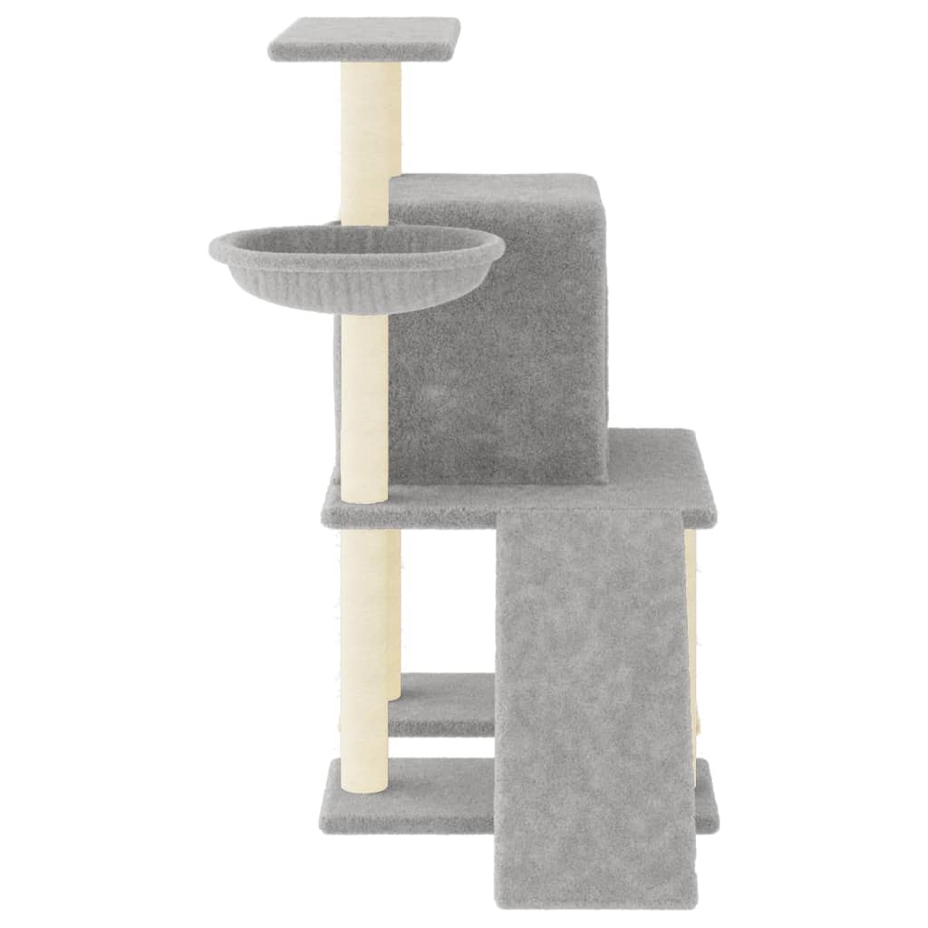 Arbre à chat avec griffoirs en sisal gris clair 96,5 cm