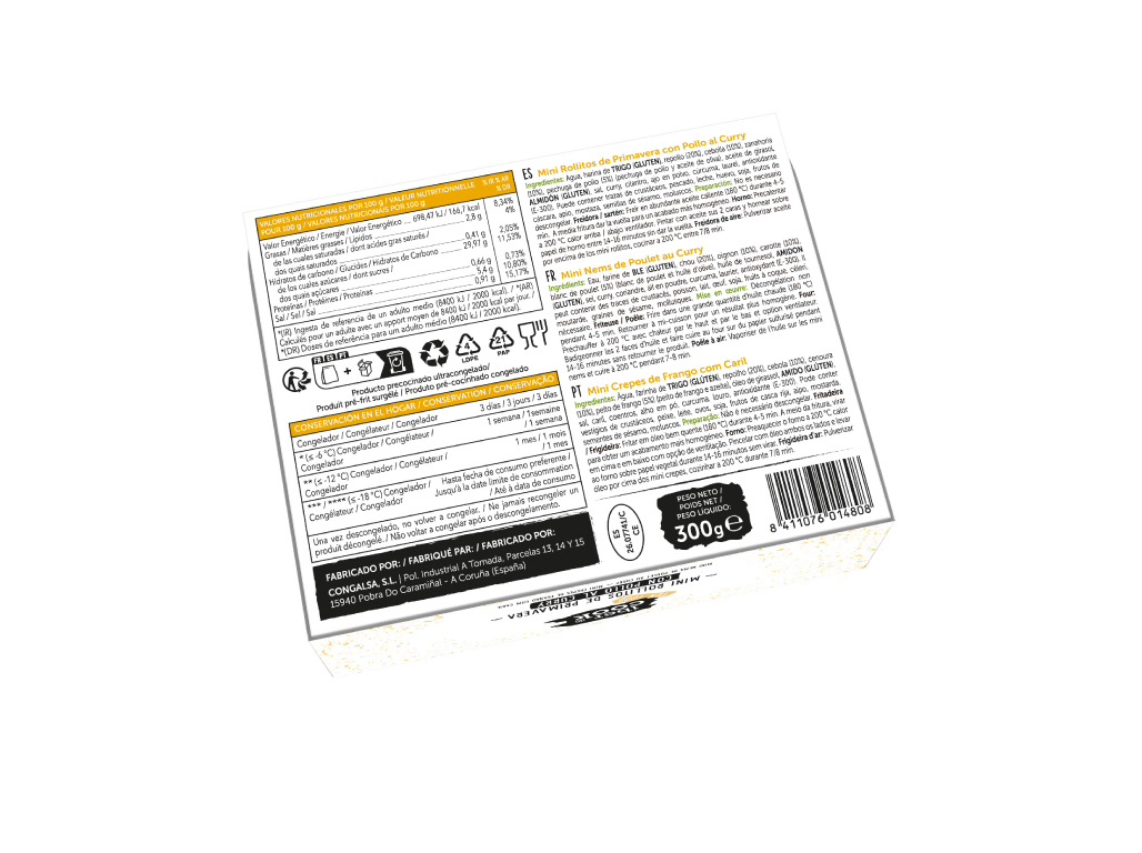 MINI ROLINHOS IBERCOOK LEGUMES FRANGO 300G (15UN)
