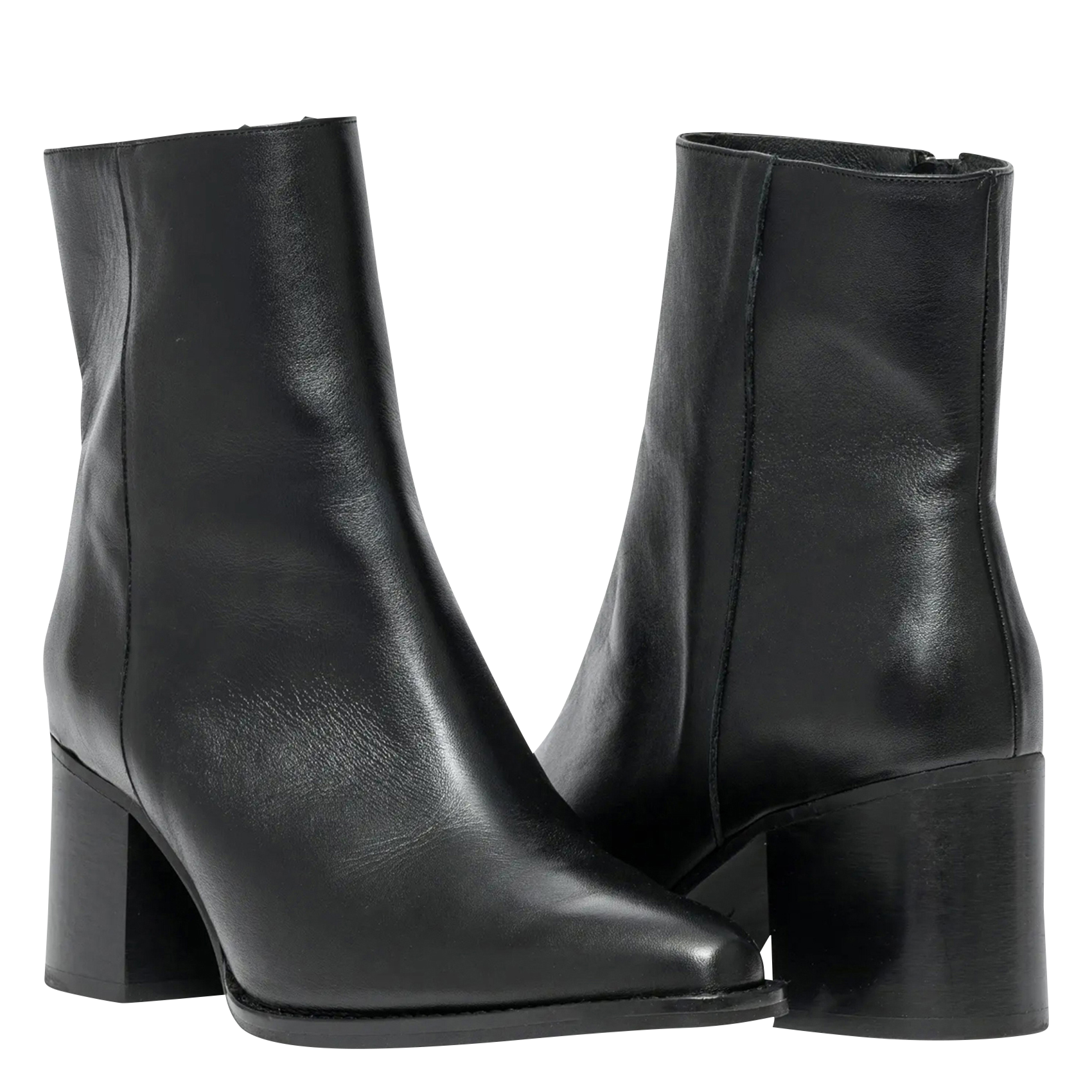 ELLA -Bottines à talons en cuir | Noir