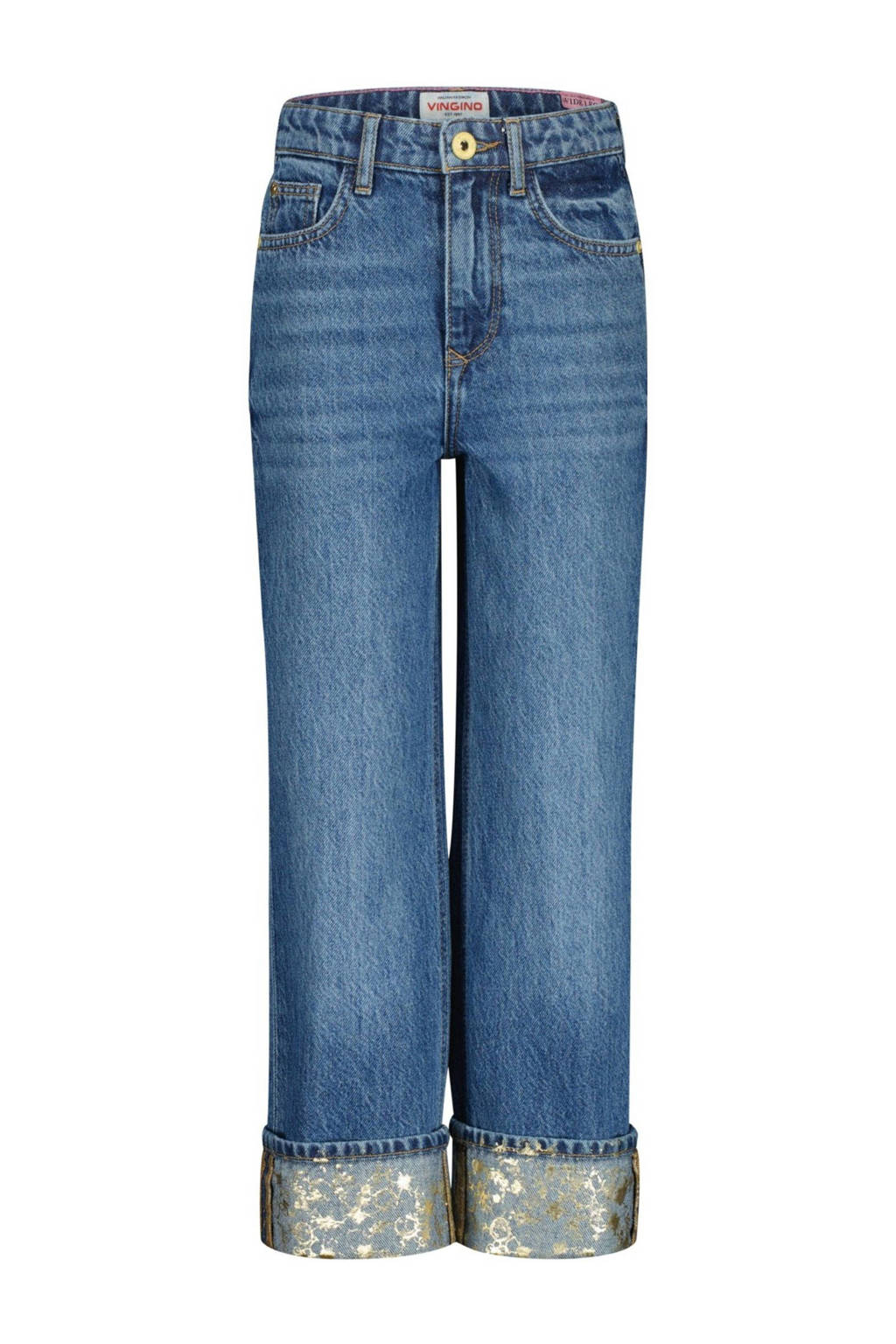 Vingino wide leg regular waist jeans medium blue denim