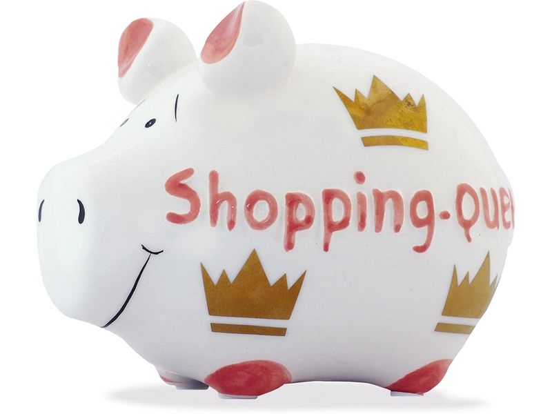 G. Wurm Spardose Shopping Queen 12.5 x 9 x 9 cm Sparkasse zum Aufbewahren von Geld