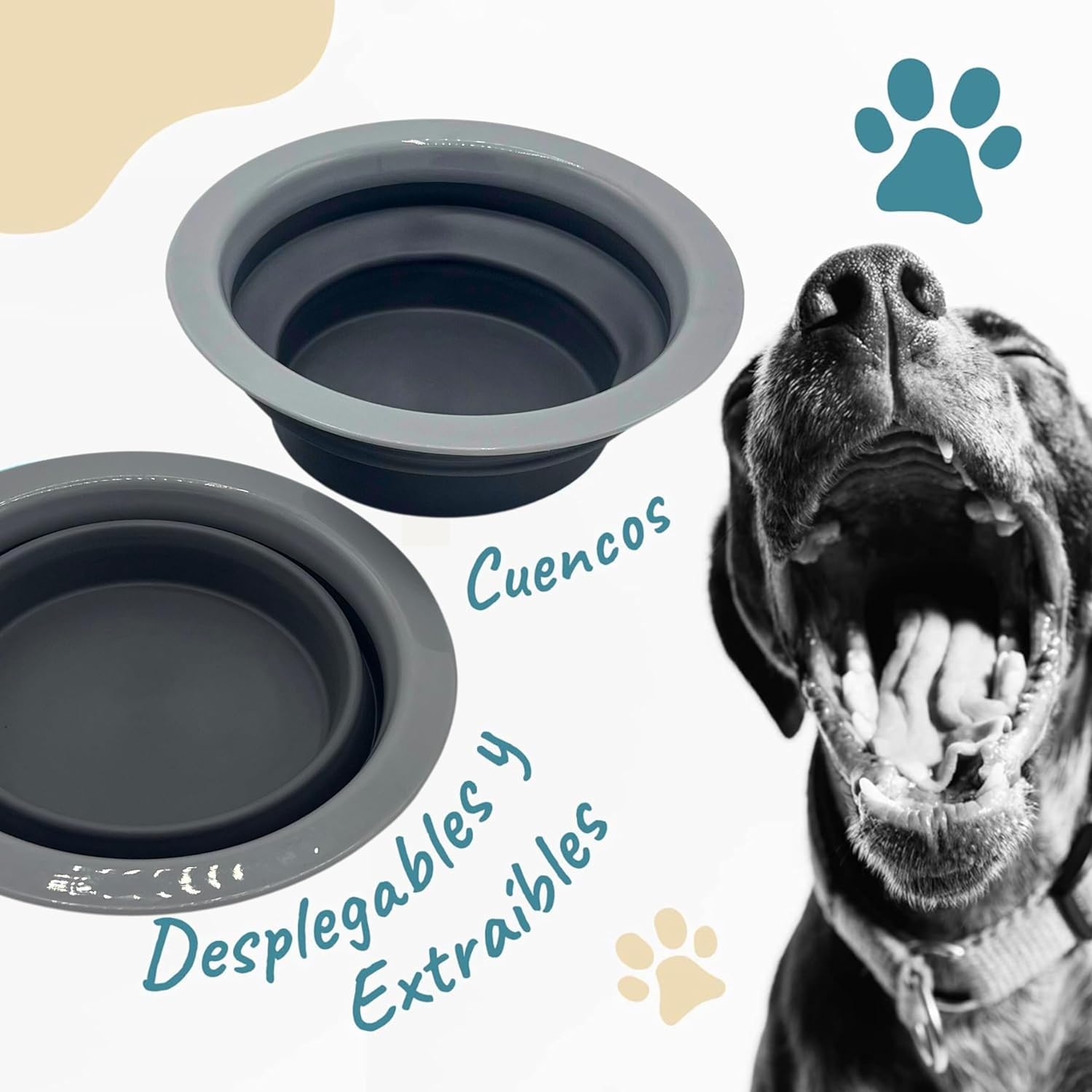 Comedouro elevado para cães EL ÁTICO PETS com bebedouro anti-respingos. Comedouro removível anti-engasgo.