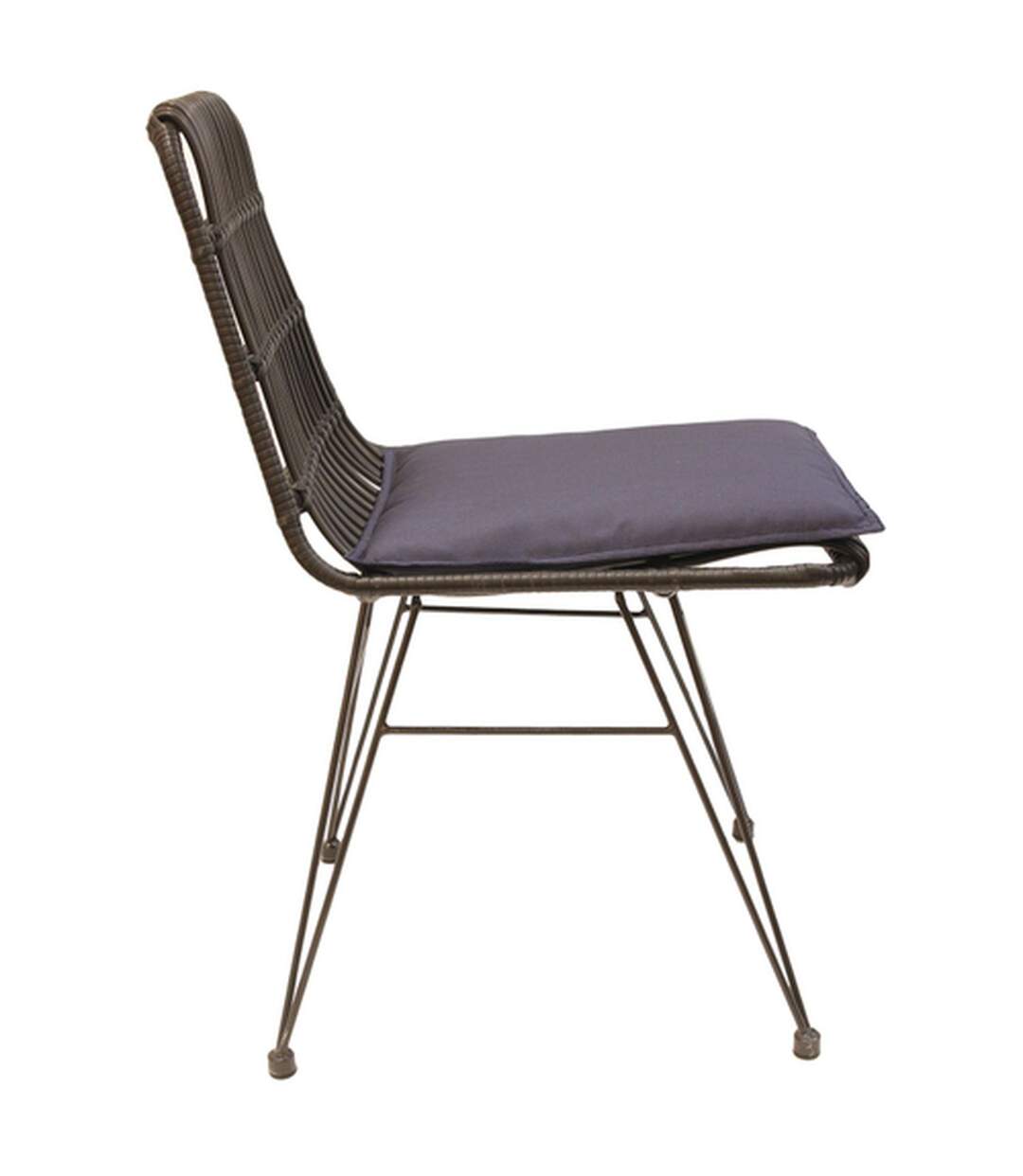 Chaise de jardin tressée design ethnique Surabaya - Noir