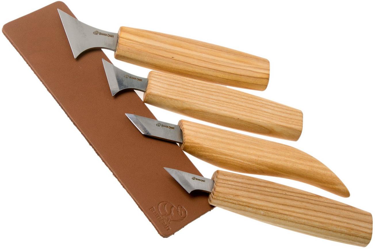 BeaverCraft Geometric Wood Carving Set S05 Book houtsnijset met houten opbergboek