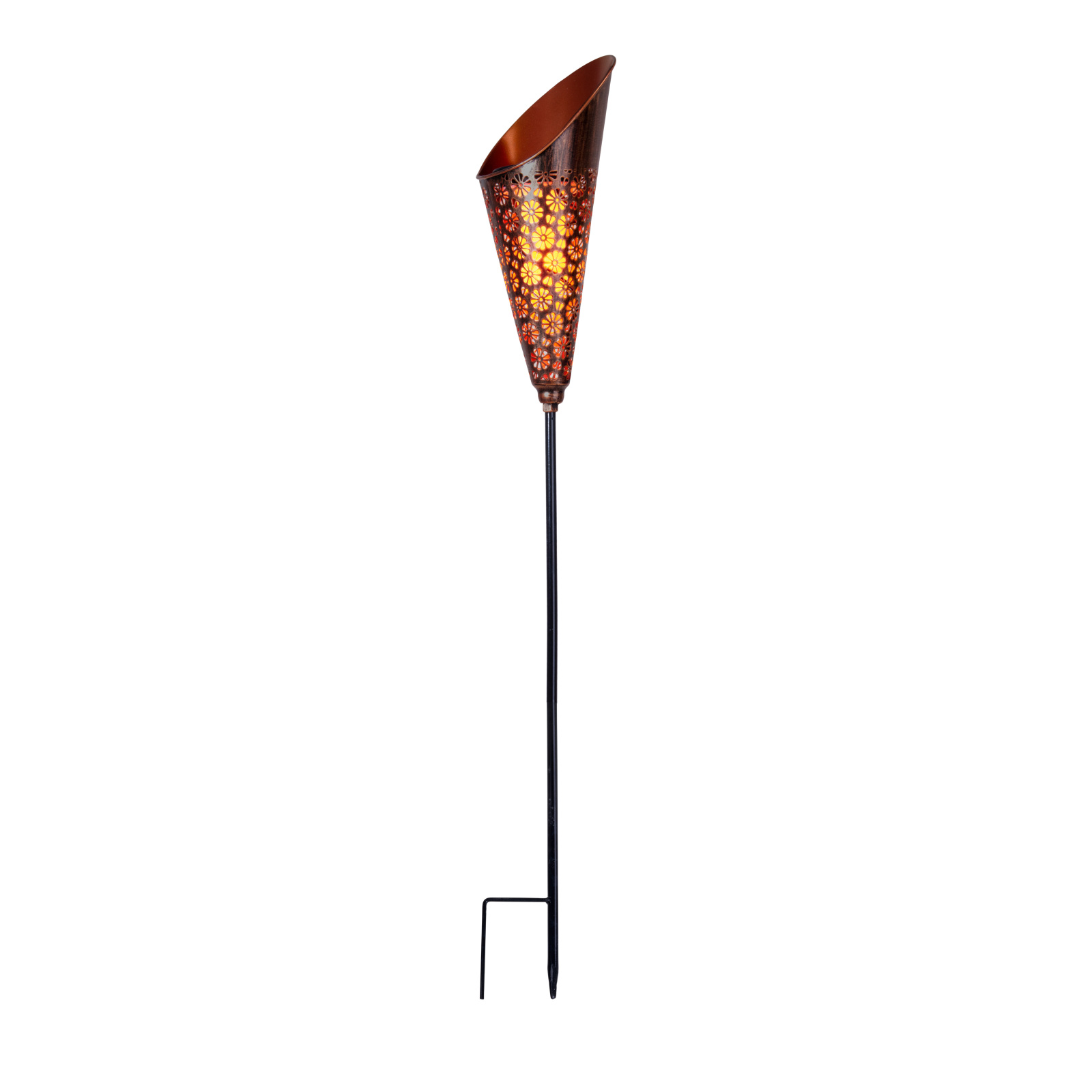 LED Solar-Erdspieß TORCH - kupfer - 96 cm hoch