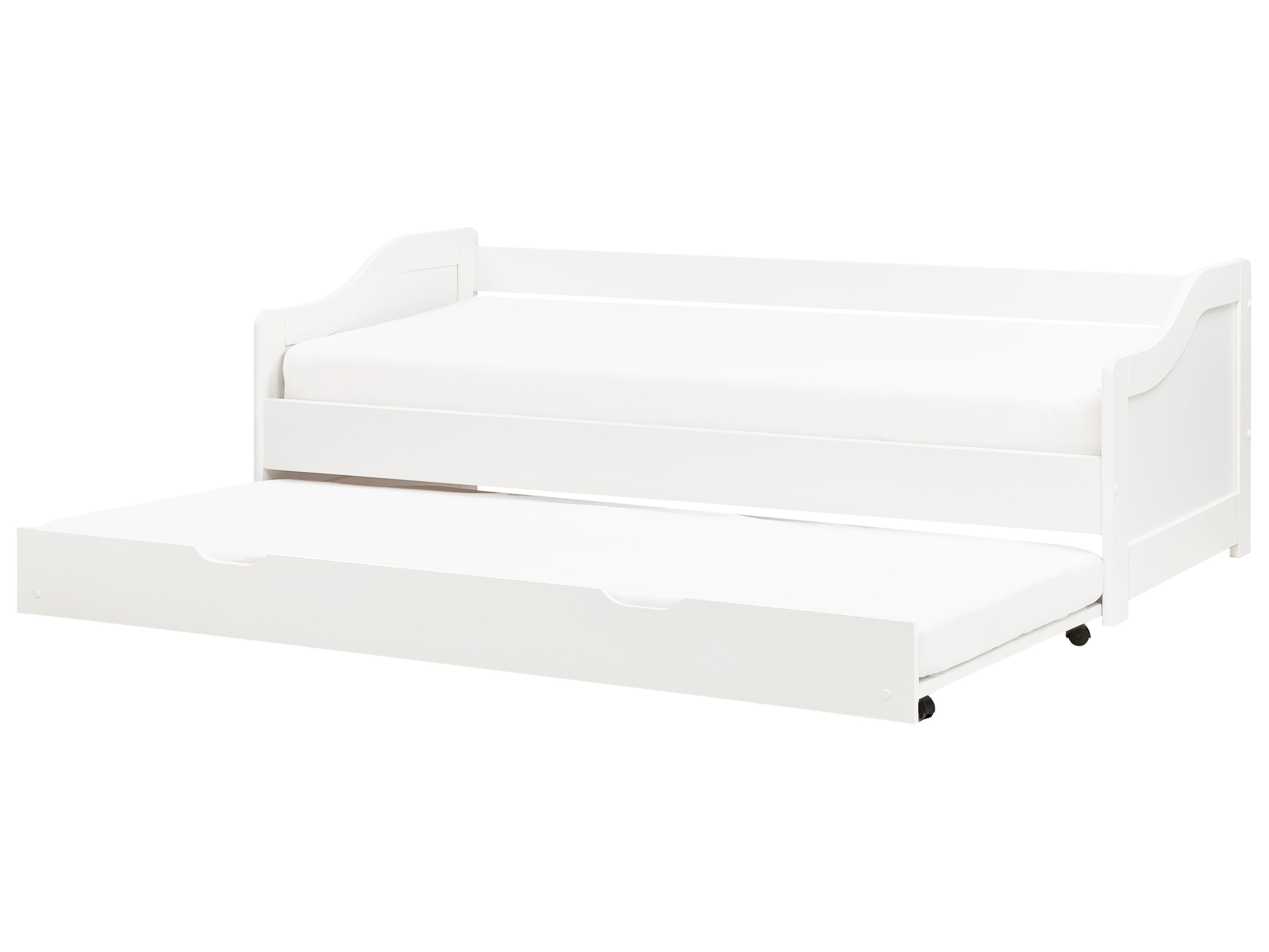 Onderschuifbed Dennenhout LUNERAY 90 x 200 cm Wit