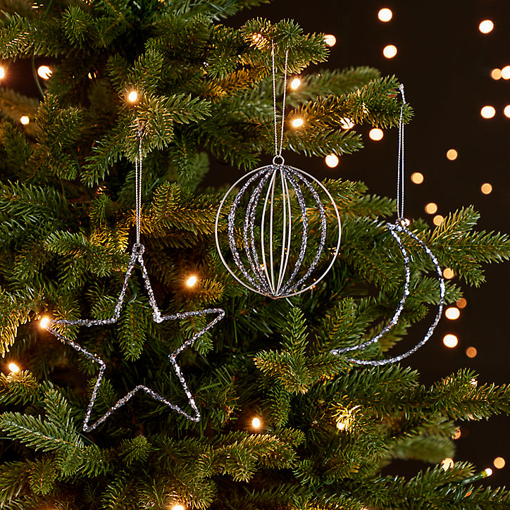 Boule de noel fil pailletée diamètre 8cm