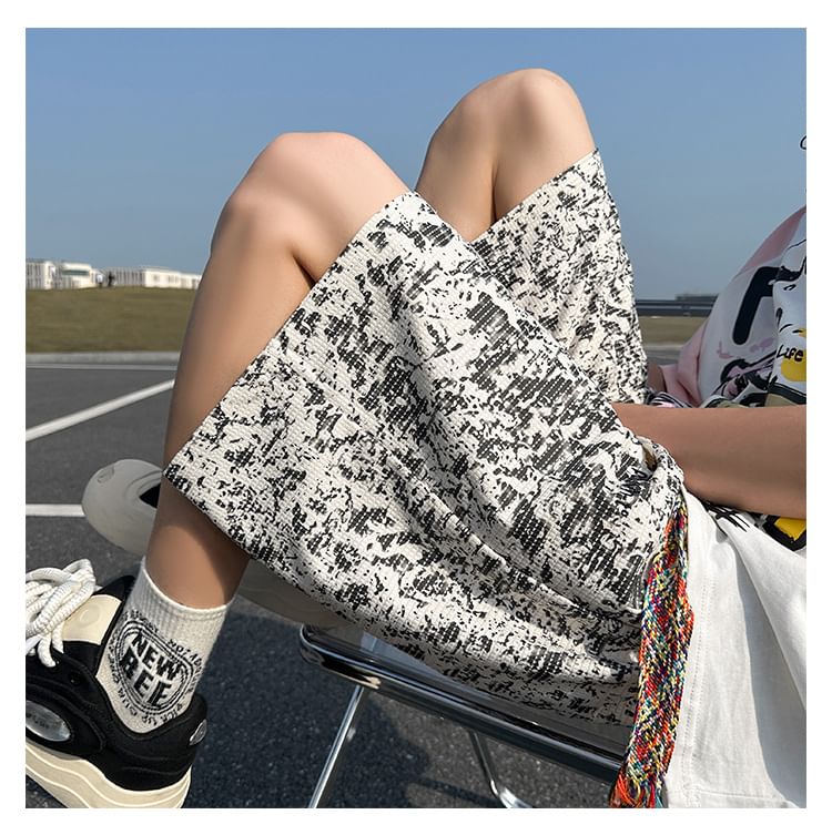 Tiaota - Wijde shorts met trekkoord en tie-dye letters