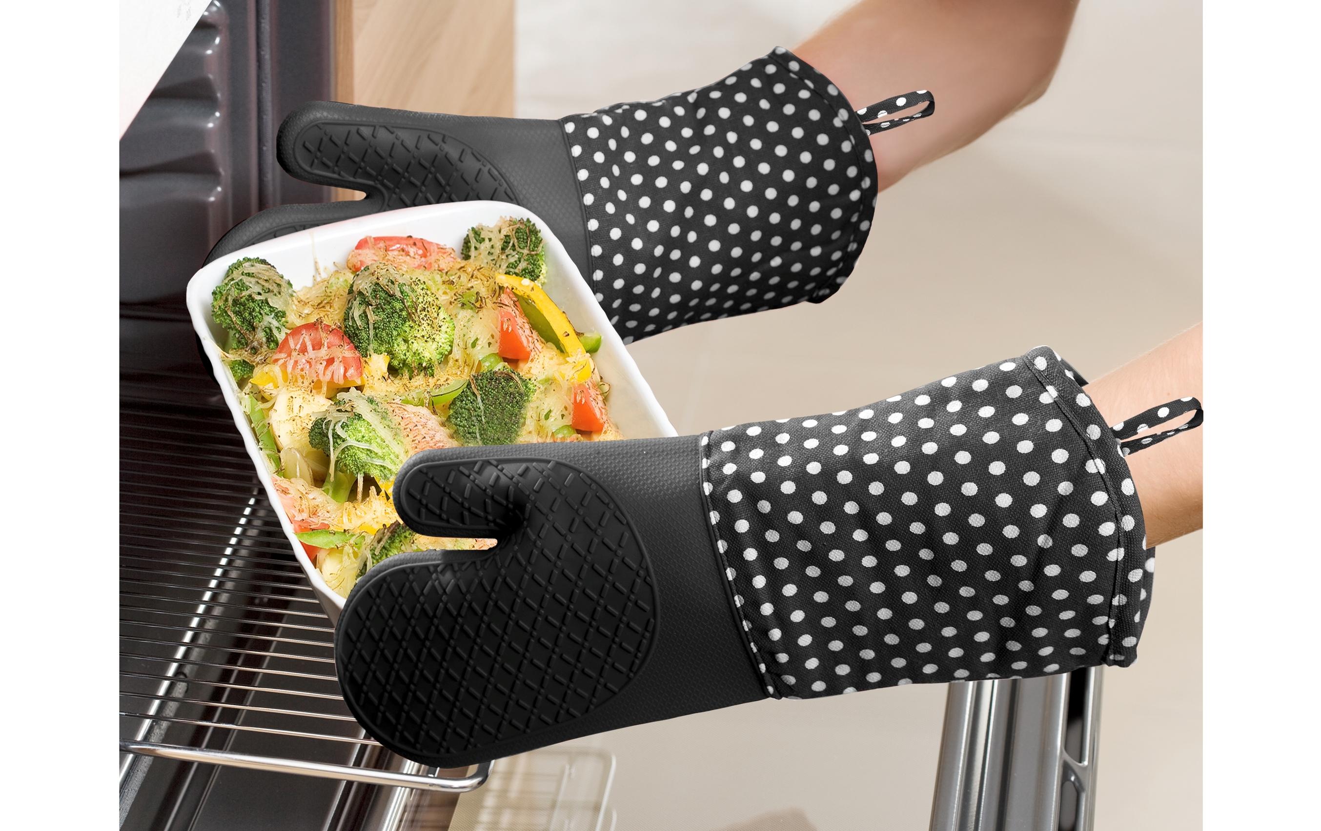 Küchenhandschuh Punkte 2er Set, SchwarzTopfhandschuhe