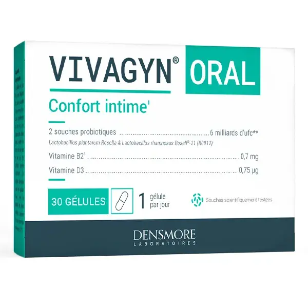 Densmore VIVAGYN ORAL - Probiótico - Restaura o equilíbrio vaginal - 1 mês