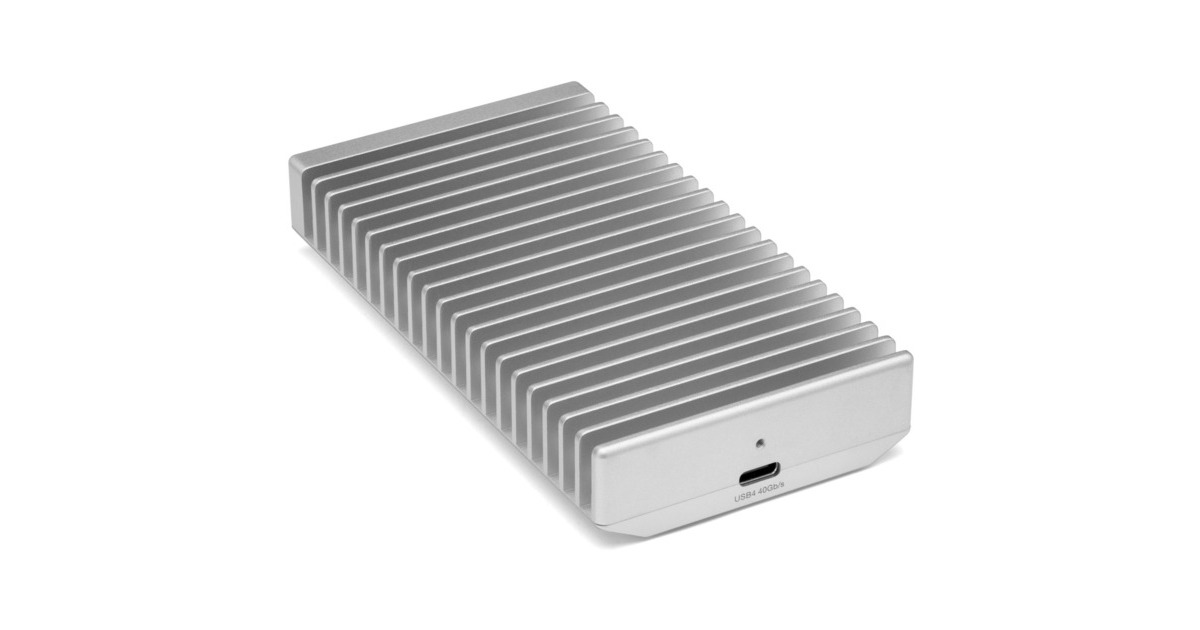 OWCExpress 1M2 4 TB externe SSD  (Zilver/aluminium, USB4 / Thunderbolt)