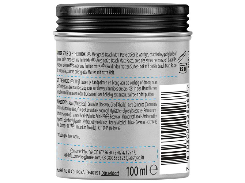 Schwarzkopf got2b Haarpaste beach matt 100 ml Haarfestigungspaste für den Surfer Look