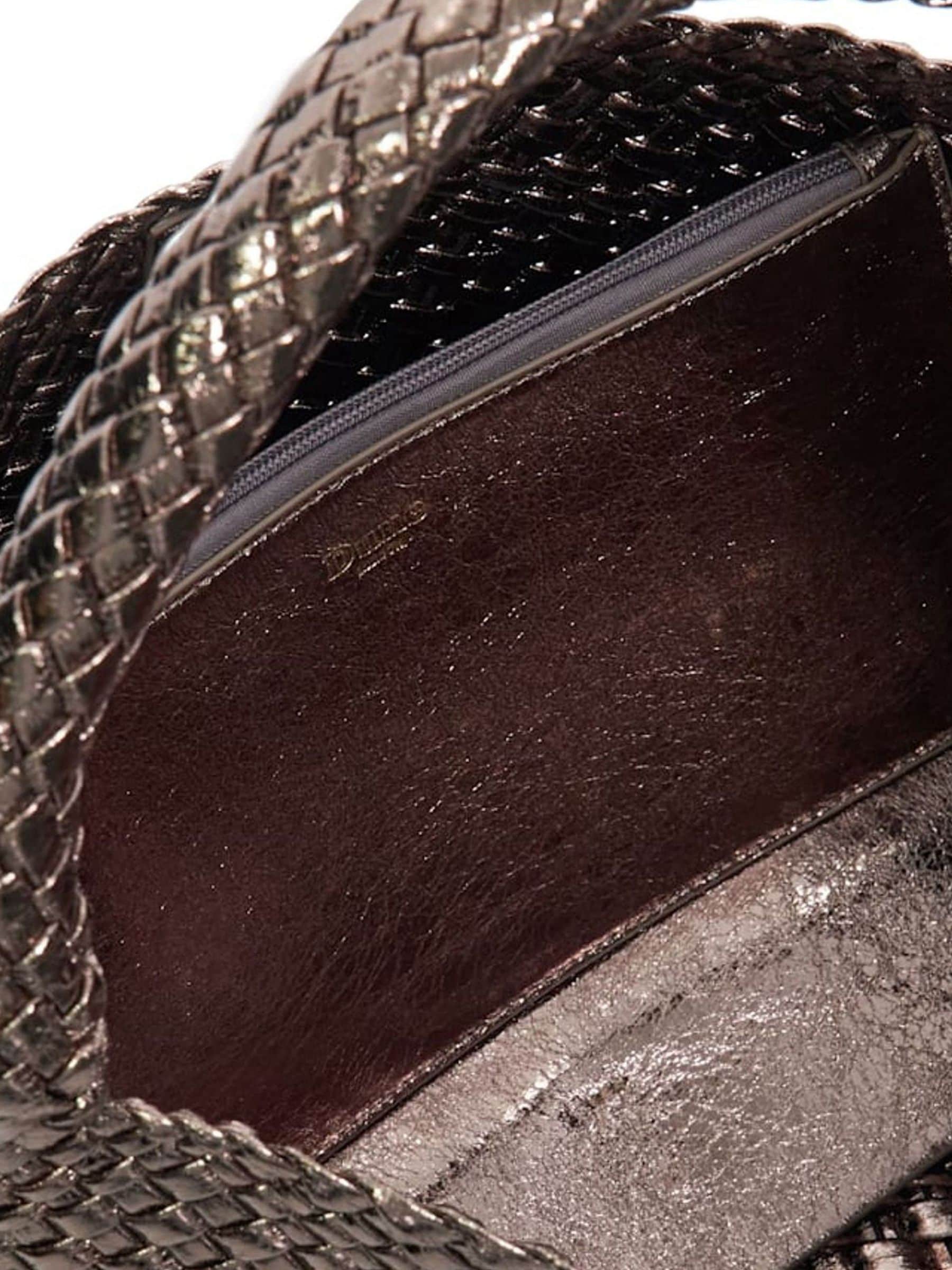 Naturel met chroom - Dune London Deliberate Grote Geweven Tas