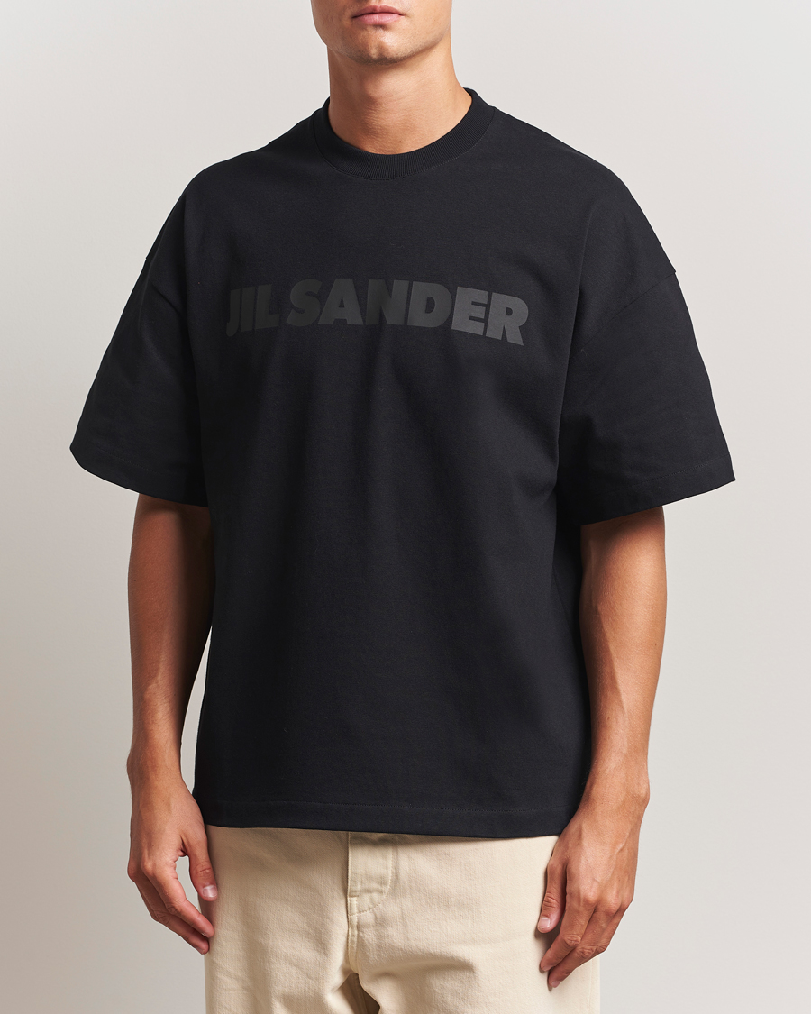 Jil Sander Round Collar Tonal Logo T-Shirt Black