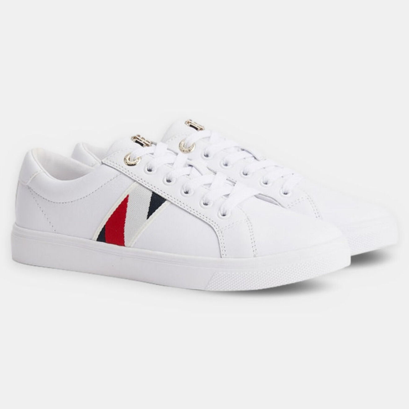 Tommy Hilfiger Baskets en Cuir Corporate Cupsole blanches