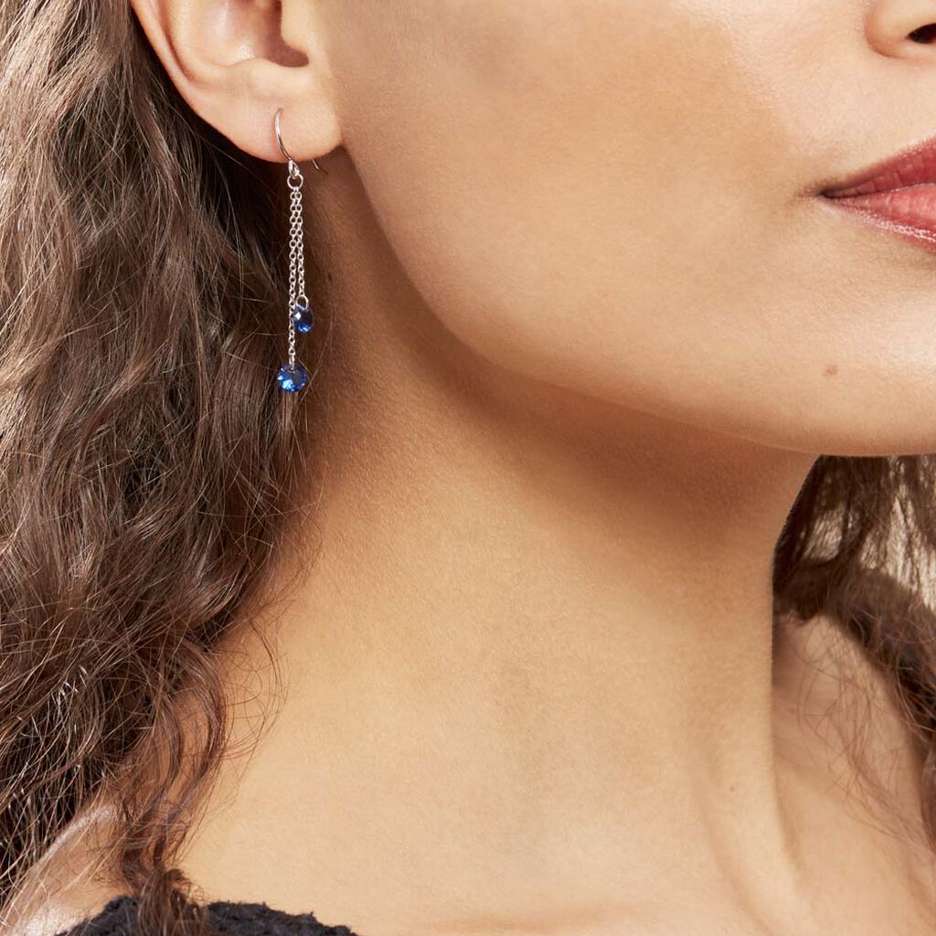Boucles D'oreilles Lidiwine Argent Blanc Oxyde