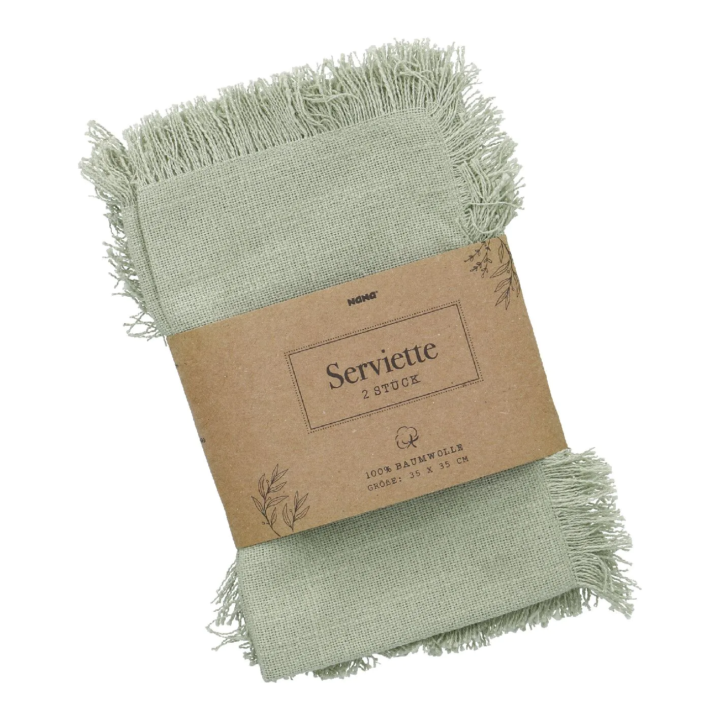 2er Set Serviette, grün, 35 x 35 cm