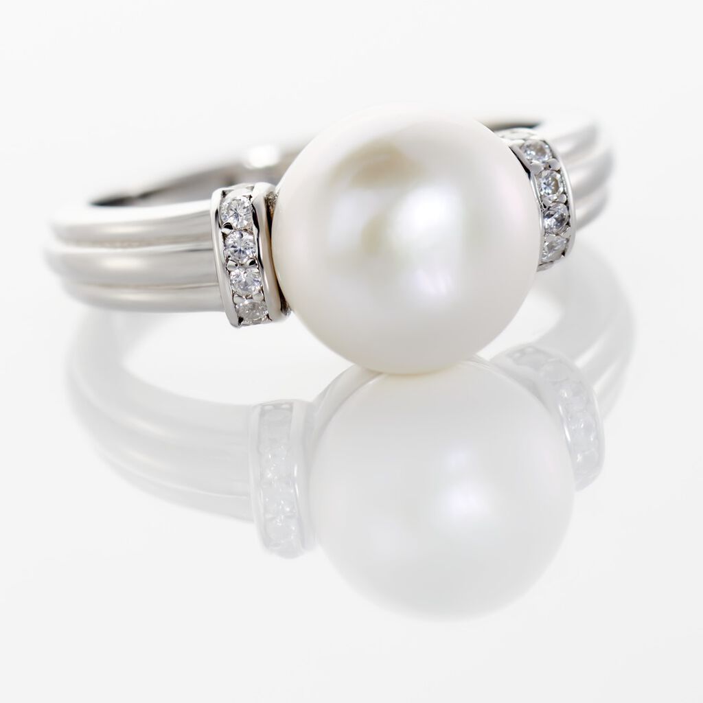 Bague Argent Icare Perle De Culture Oxyde De Zirconium