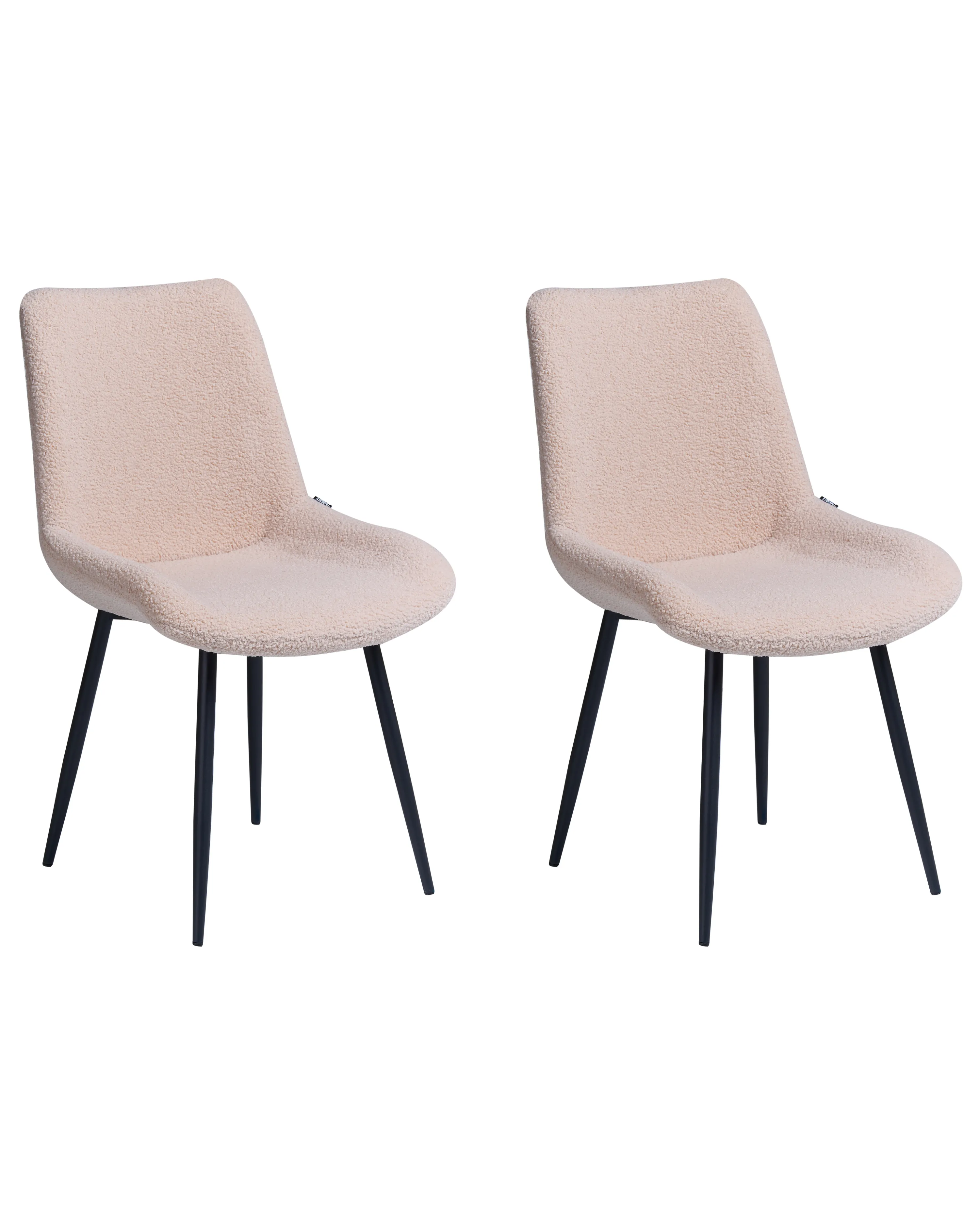 Set van 2 eetkamerstoelen AVILLA Bouclé Beige