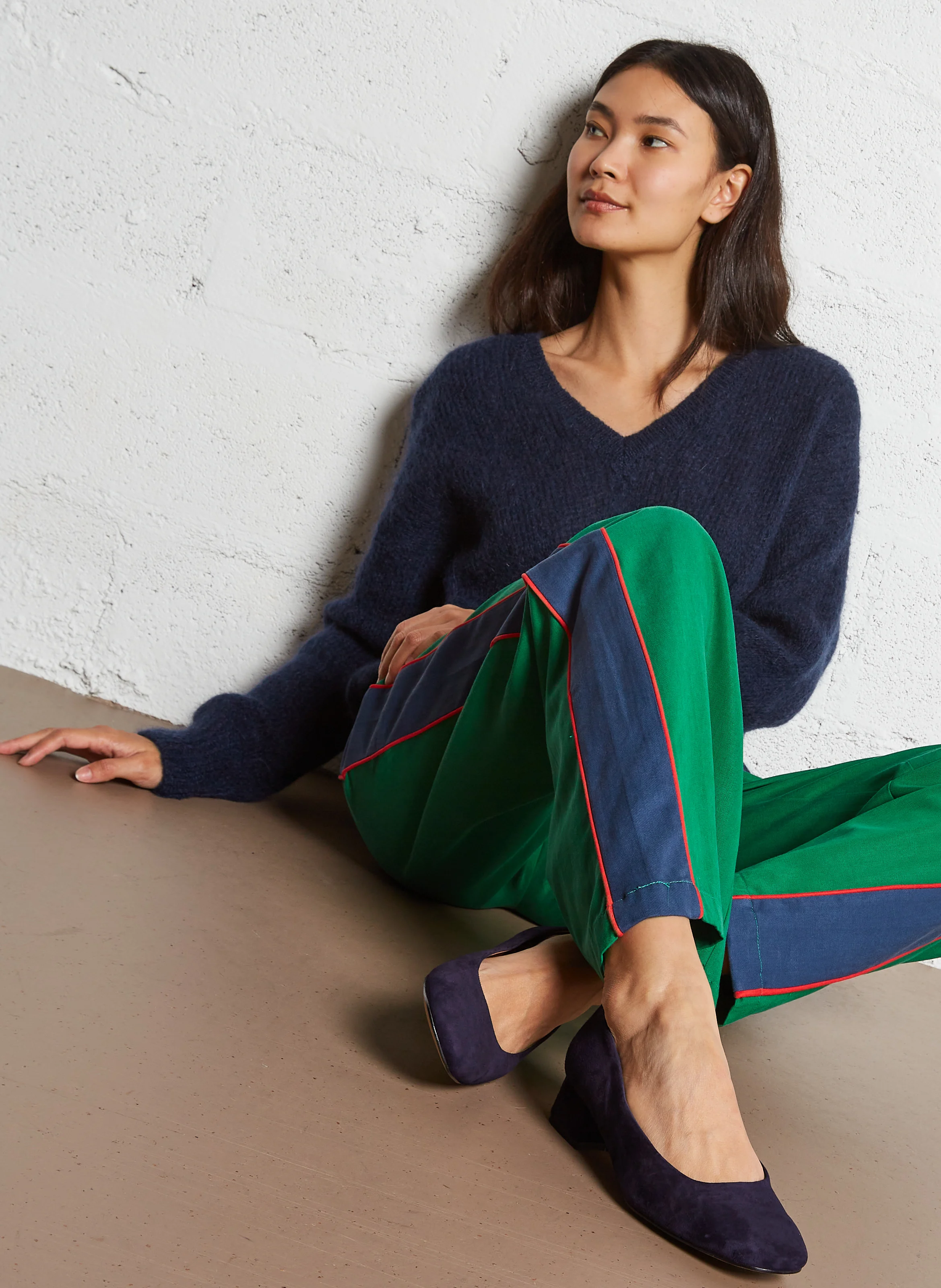 VIRGINIA - Escarpins en cuir velours | Bleu