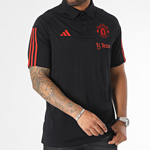 Polo Manches Courtes A bandes Manchester United IM0521 Noir