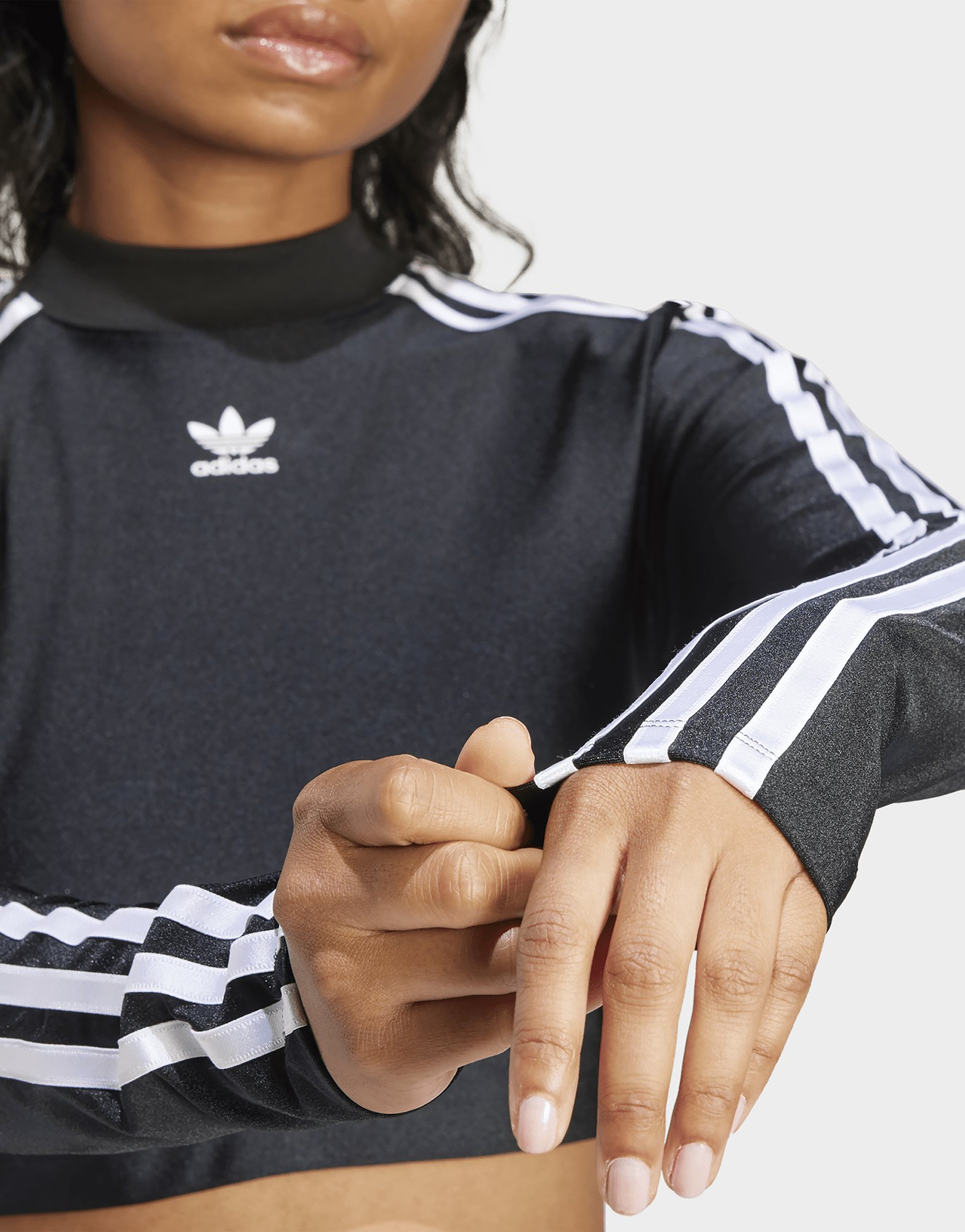 adidas Originals T-shirt Cropped manches longues 3 bandes