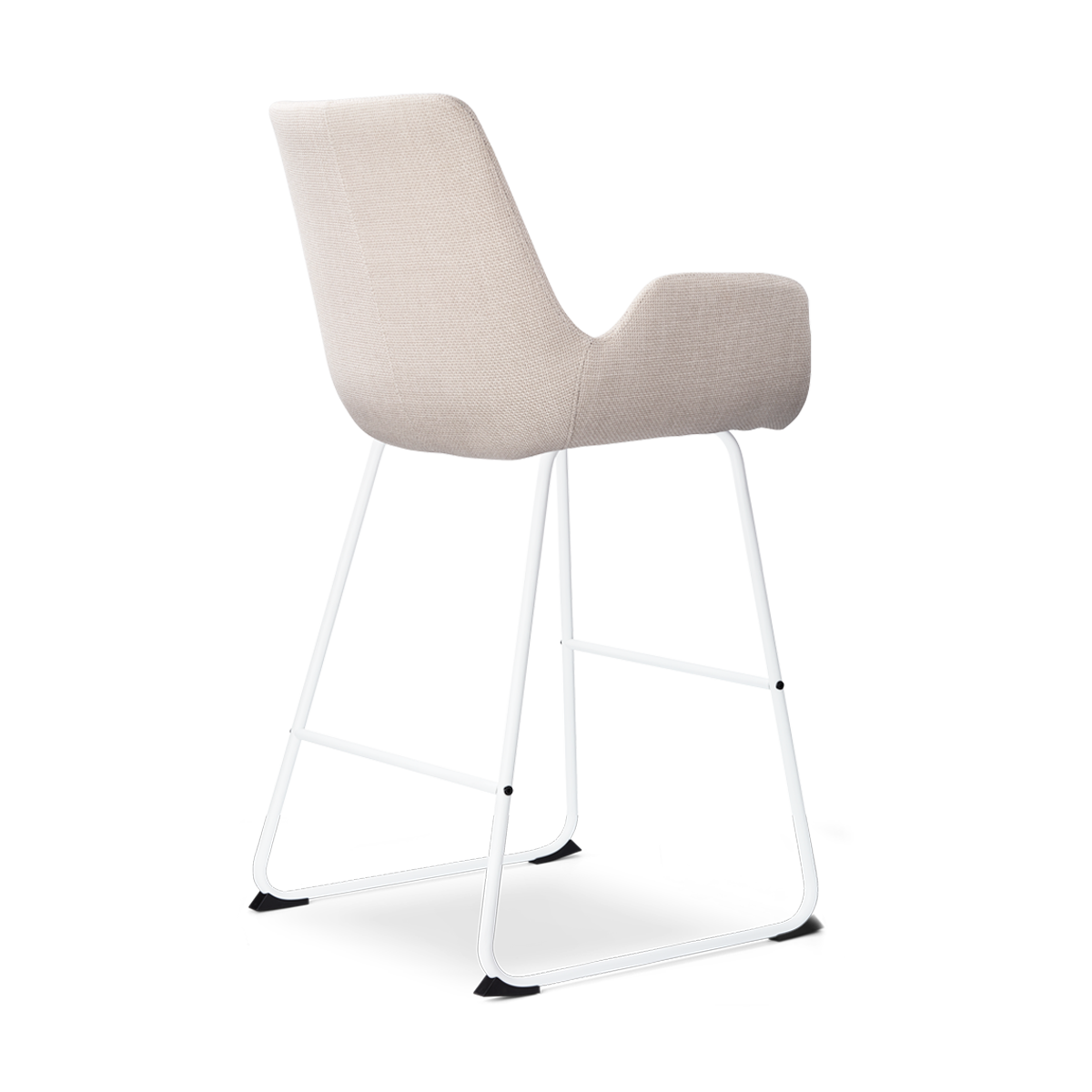 Barkruk Nino-Eef beige - wit onderstel - 65 cm