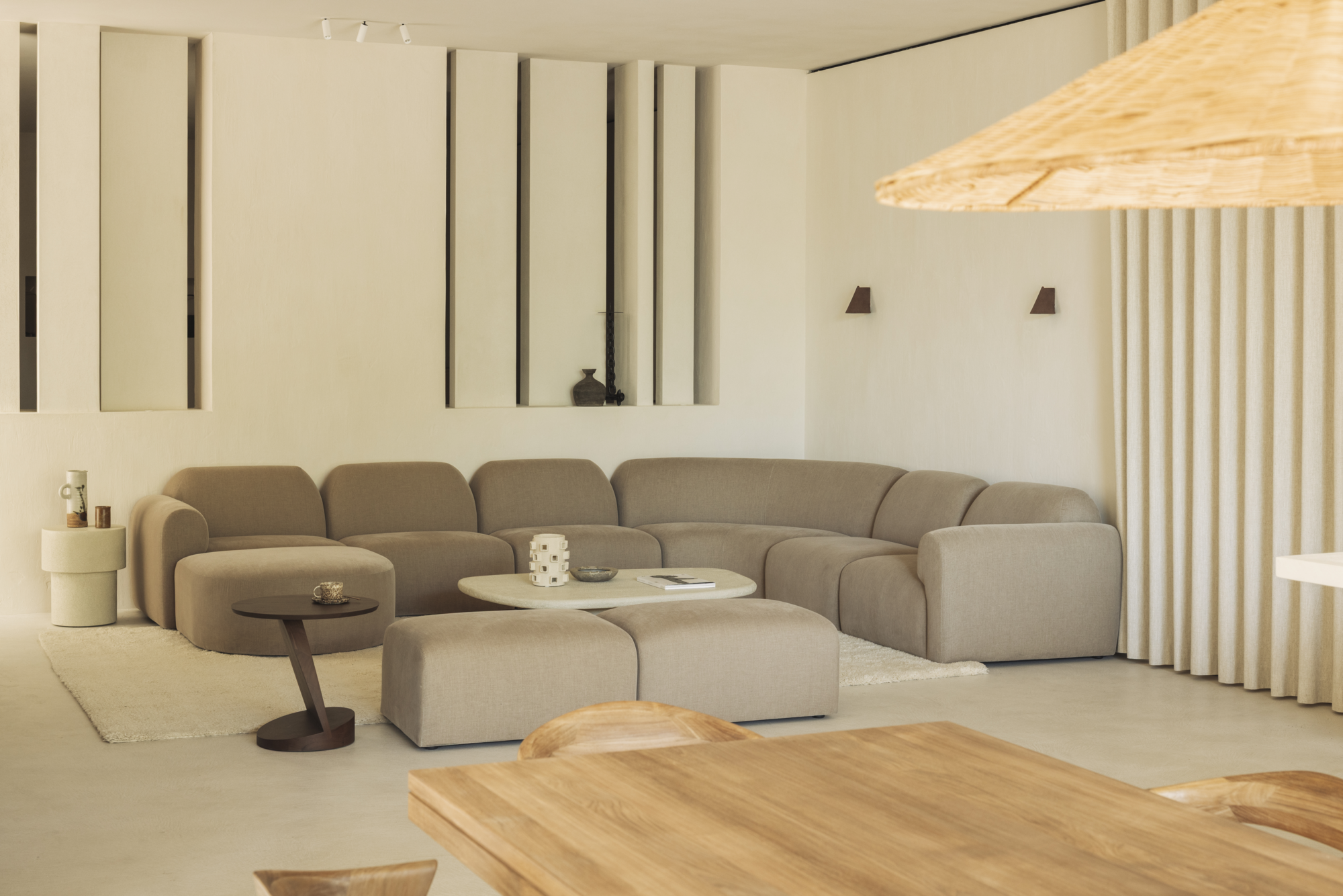 Bulky modulaire sofa - linker hoek - light sepia
