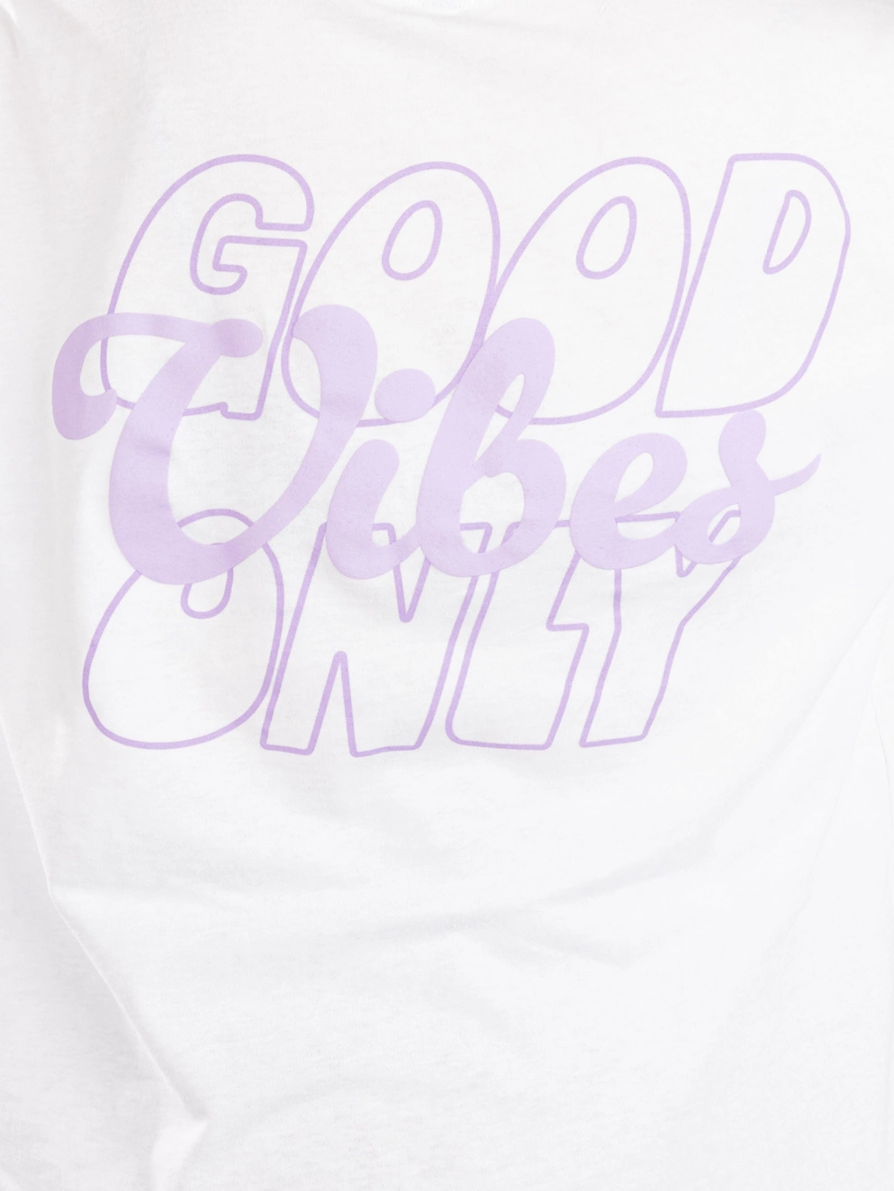 Miss Tee Good Vibings Wording T-Shirt white