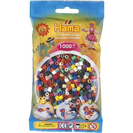Hama Bügelperlen Midi Volltonmix, 1000 Stück