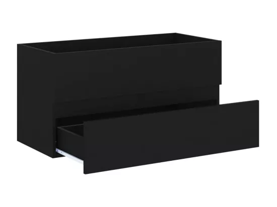Armoire d'évier avec lavabo intégré Noir Bois d'ingénierie