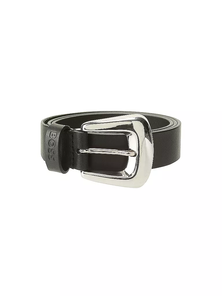 BOSS Ledergürtel schwarz