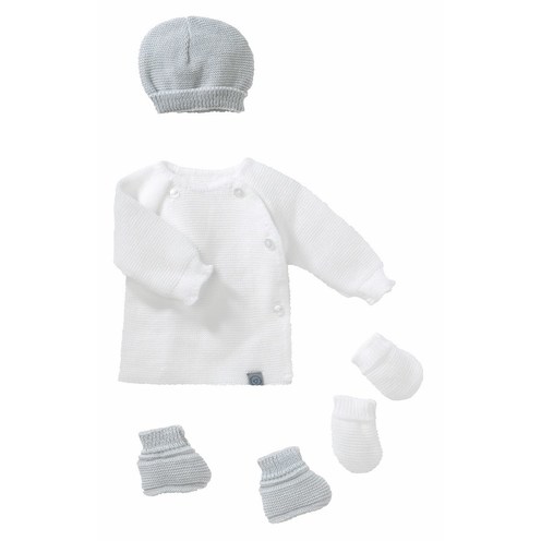 Lot maternité maille blanc et gris naissance - BEBE9 CREATION