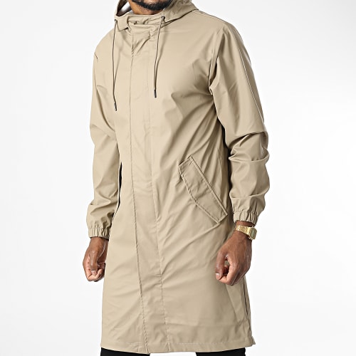Veste Zippée Capuche Longue Beige