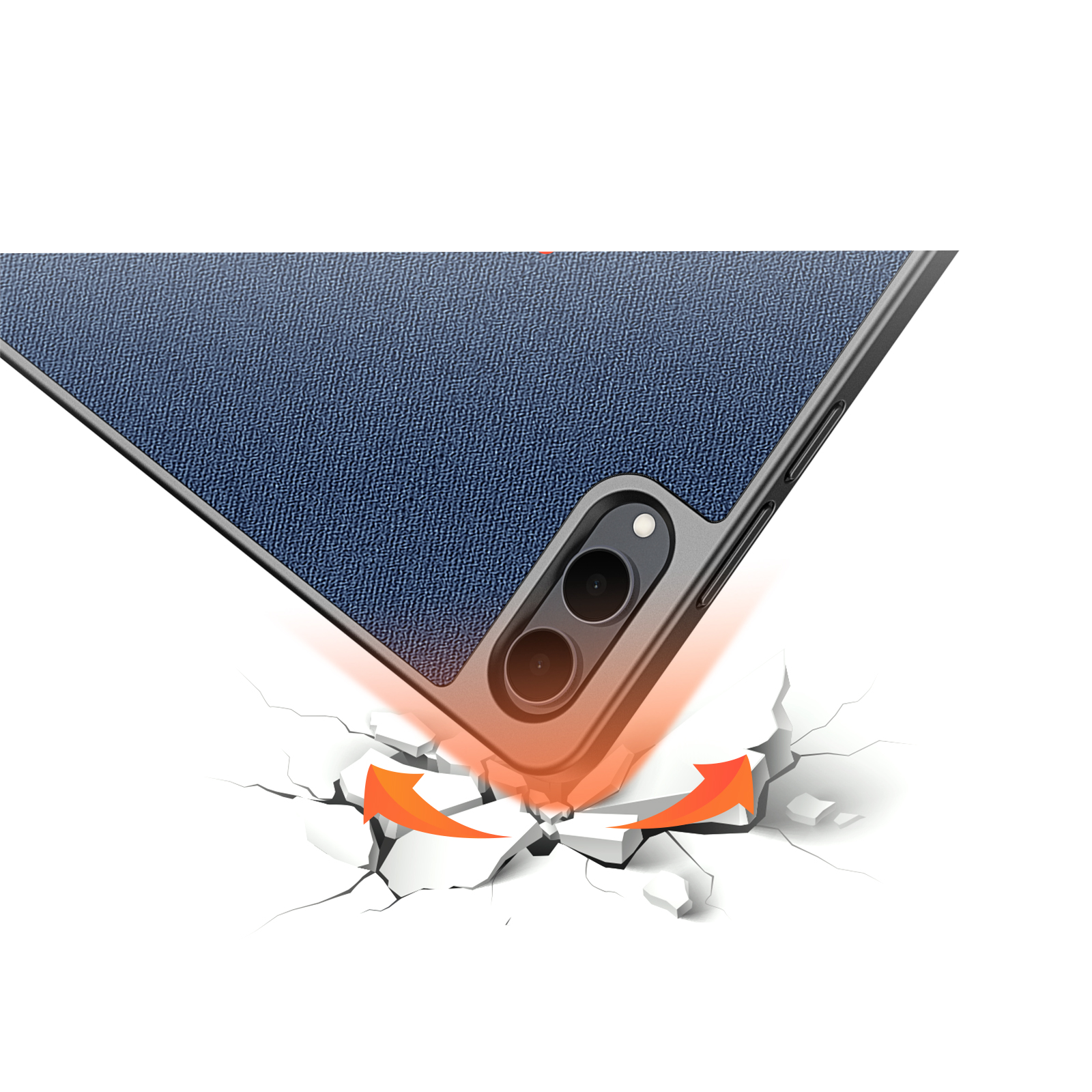 Samsung Galaxy Tab S11 Ultra Tasche Smart Cover Hülle Stoff Design mit S-Pen Halterung - Blau