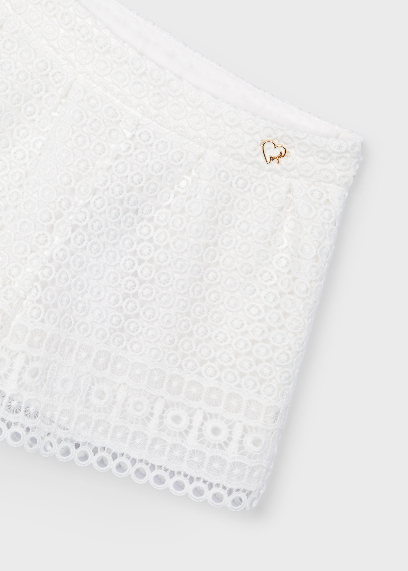 Shorts de guipure feminino, cru