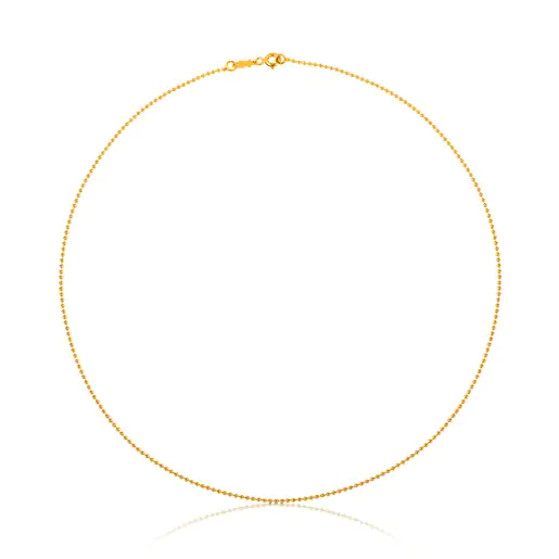 Gargantilha TOUS Chain com bolinhas de 1,2 mm em ouro, 45 cm