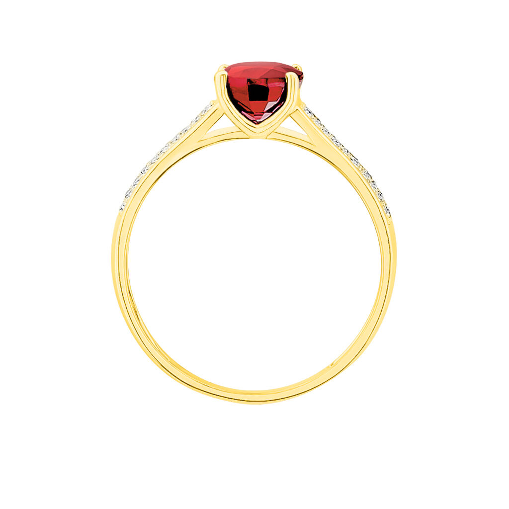 Bague Crista Or Jaune Rubis Et Diamant