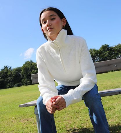 Grønt Bluse - Strik - Rie - Broken White