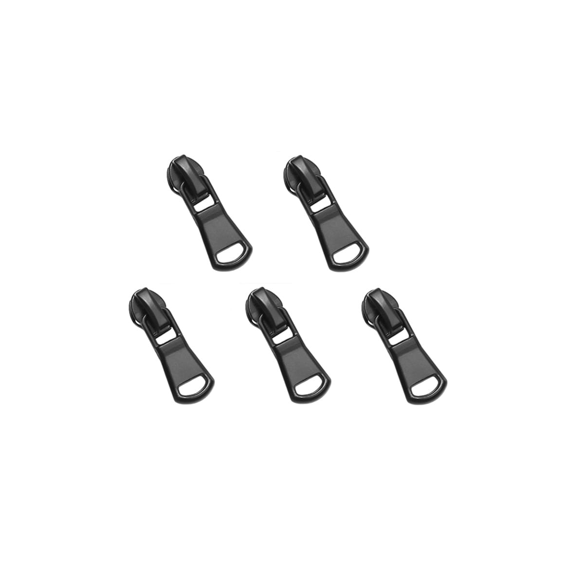 Glidelås 5-pakning Sort 4-4.6 mm
