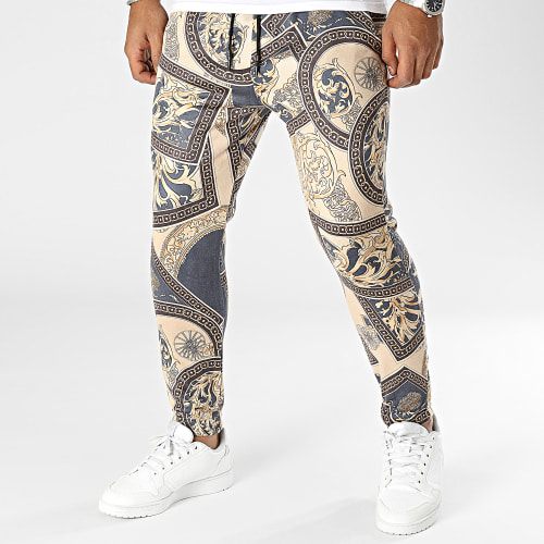 Pantalon Jogging Beige Bleu Renaissance