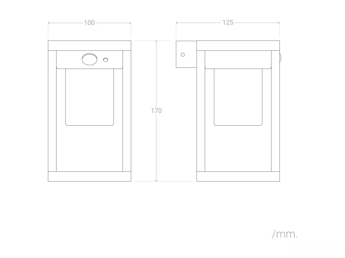 Applique Murale Extérieur Solaire LED 2.5W Aluminium avec Détecteur de Mouvement Devah Noir