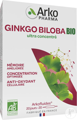 Arkofluides Bio Ginkgo Biloba Ultra Concentré Ampoules 20x15ml